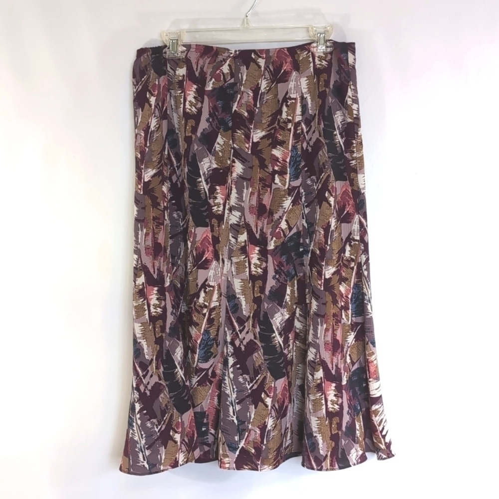 Judith Hart Purple A Line Patterned Skirt Fully Lined Size 10P